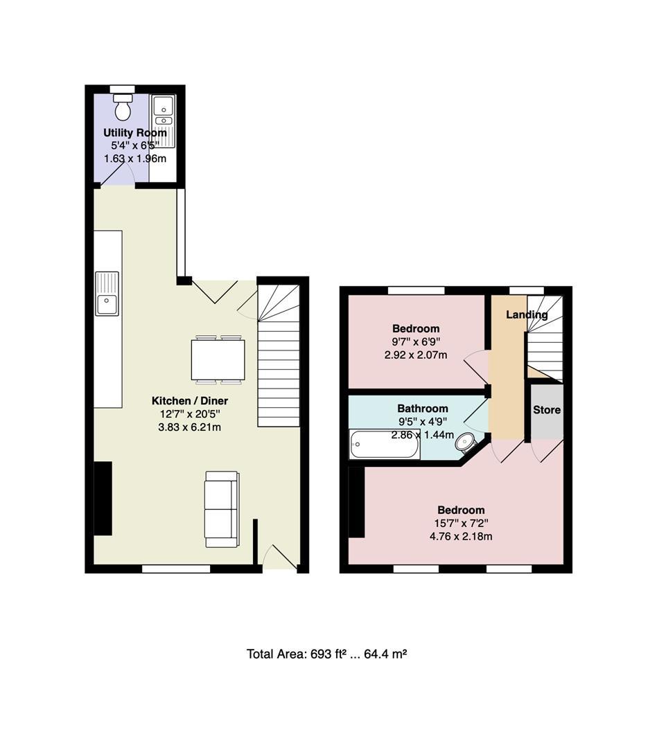Floorplan for Iestyn Street, Pontcanna, Cardiff